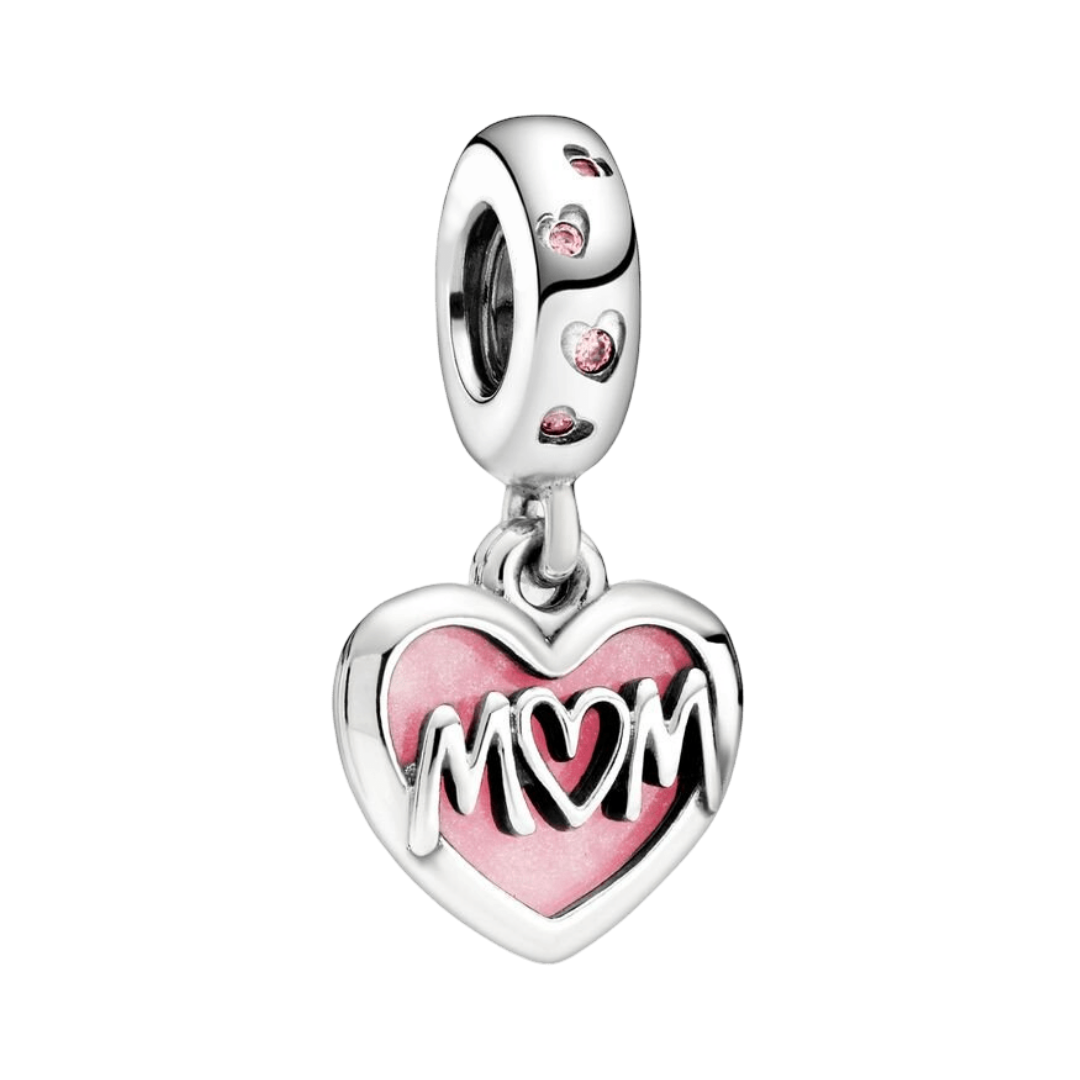 Mum Script Heart Dangle Charm - Pretty Little Charms