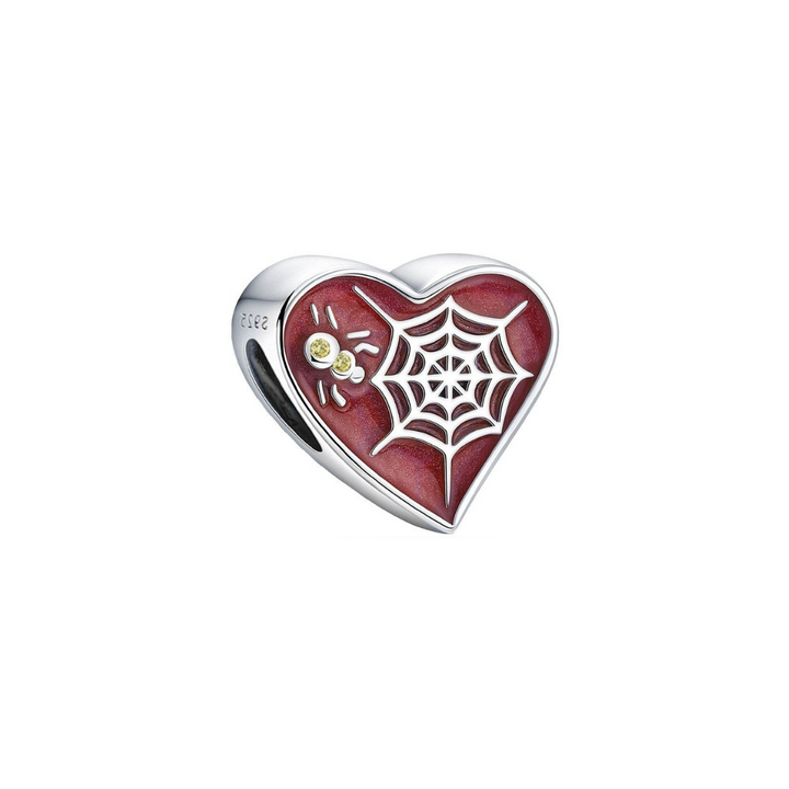Spider And Web Heart Charm