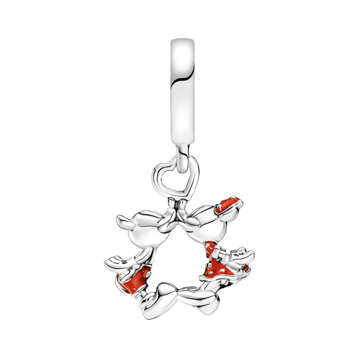 Mickey Mouse & Minnie Mouse Kissing Dangle Charm