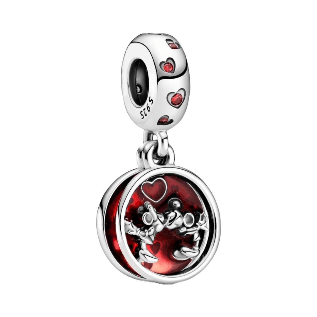 Mickey Mouse & Minnie Mouse Love and Kisses Dangle Charm - Pretty Little Charms