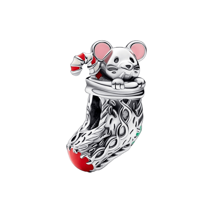 Festive Mouse & Stocking Charm - Pretty Little Charms
