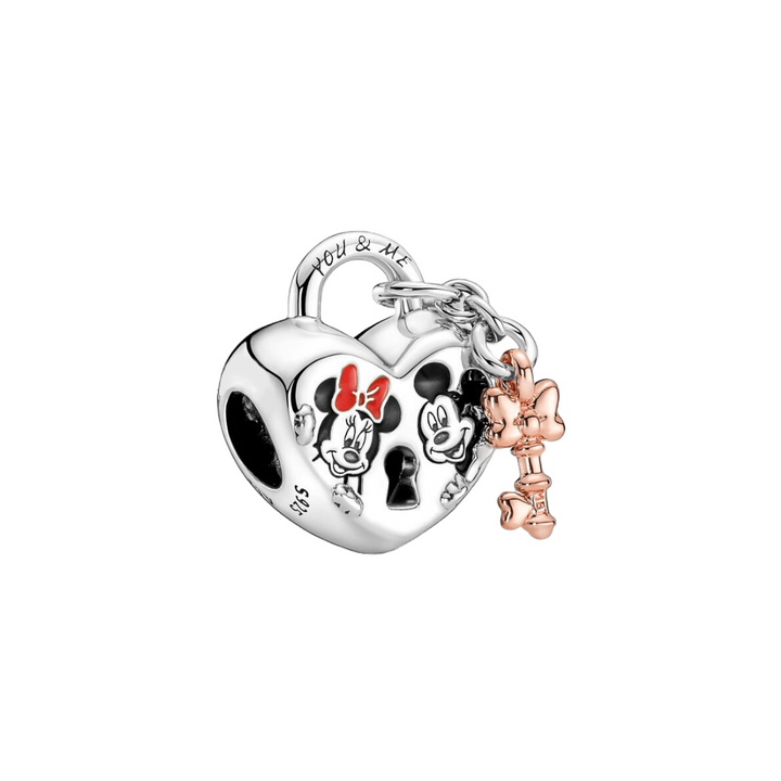 Mickey Mouse & Minnie Mouse Padlock Charm - Pretty Little Charms