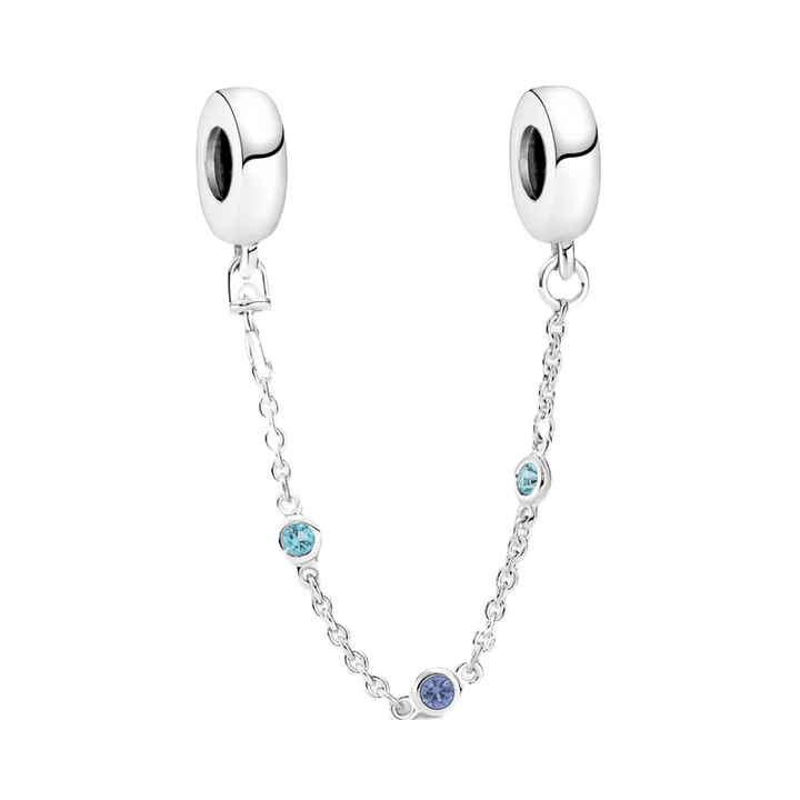 Triple Blue Stone Safety Chain - Pretty Little Charms