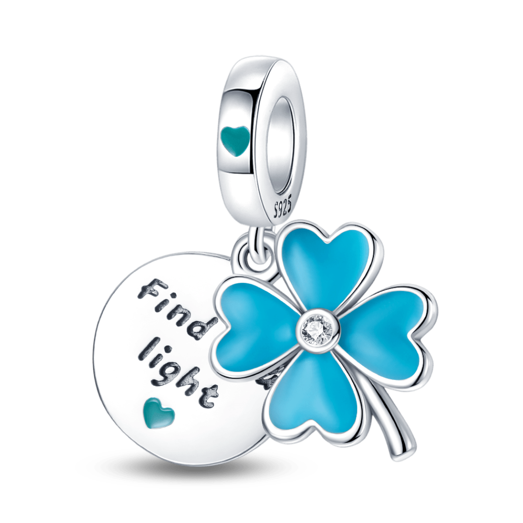Glow In The Drak 4 Leaf Clover Dangle Charm