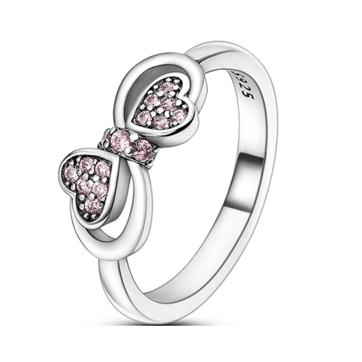 Infinity Entwined With Hearts Ring