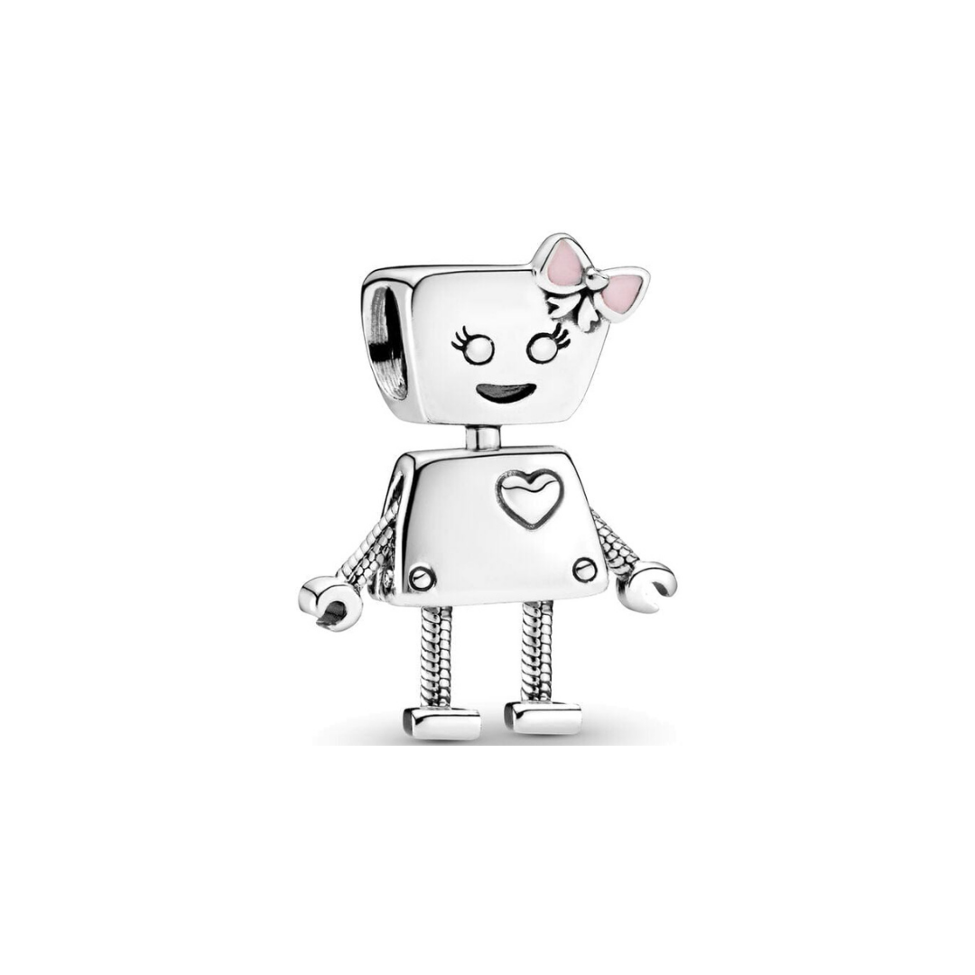 Silver Female Robot Charm