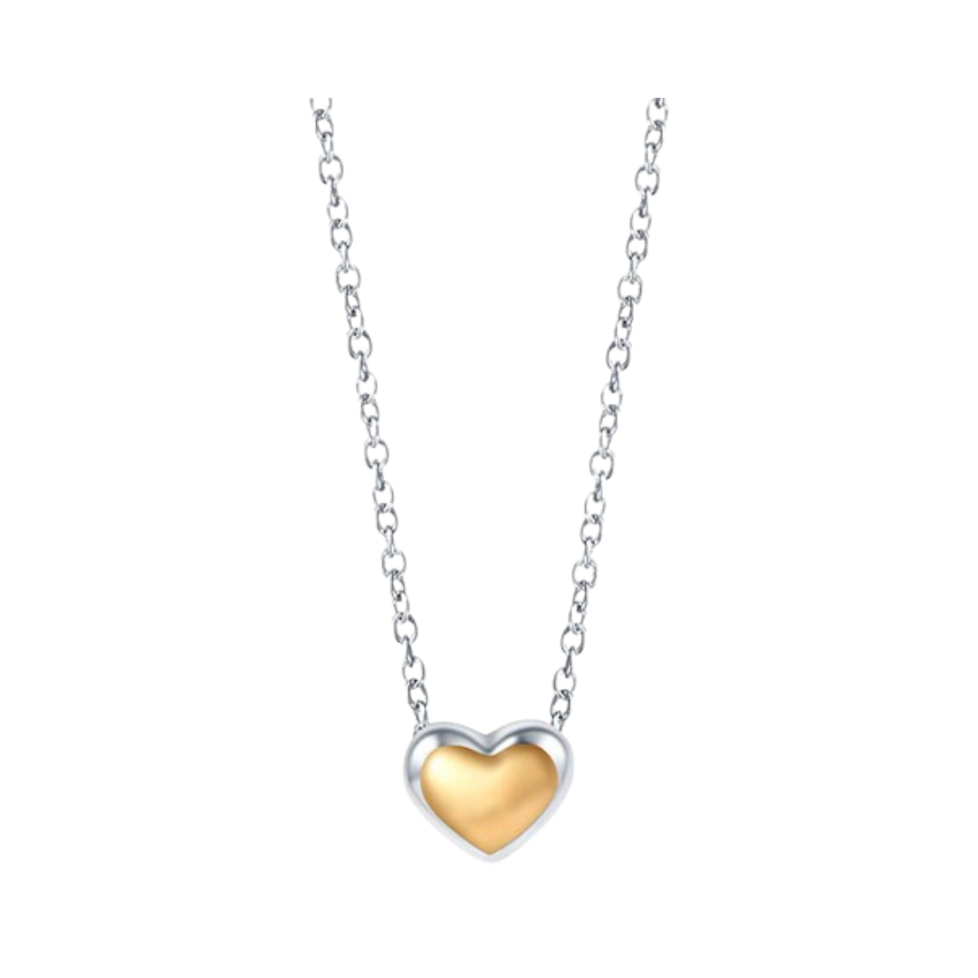 Two Tone Petite Heart Necklace