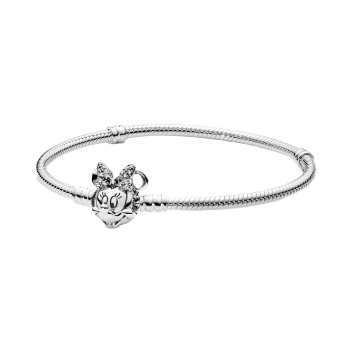 Pavé Minnie Mouse Clasp Snake Chain Bracelet