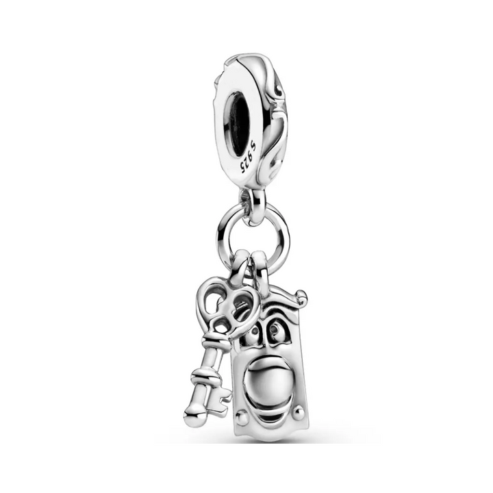 Alice in Wonderland Key & Door Knob Dangle Charm - Pretty Little Charms