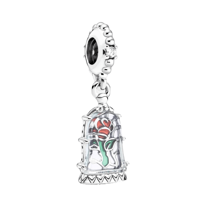Beauty and the Beast Enchanted Rose Dangle Charm - Pretty Little Charms