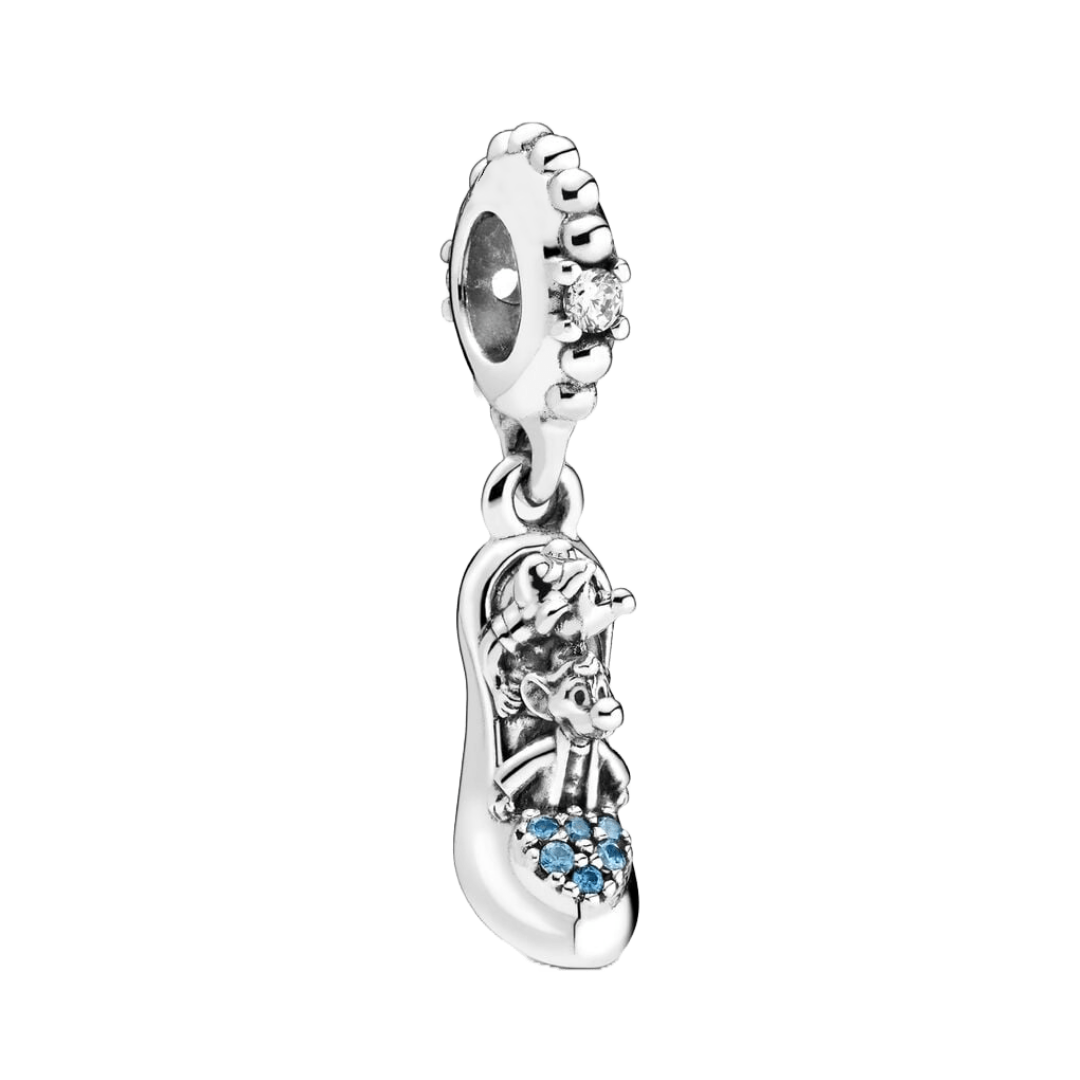 Cinderella Glass Slipper & Mice Dangle Charm - Pretty Little Charms