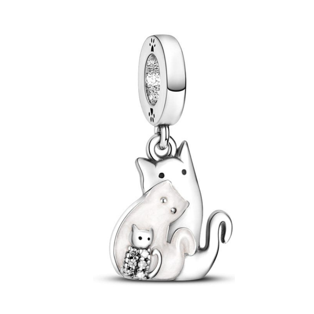 Family Of Cats Dangle Charm