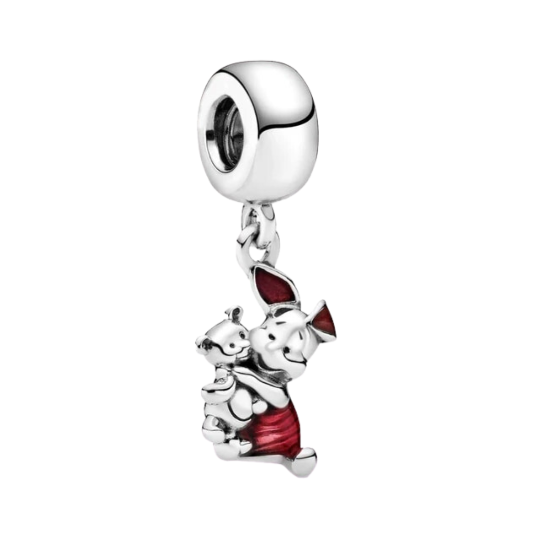 Winnie the Pooh Piglet and his Teddy Bear Dangle Charm