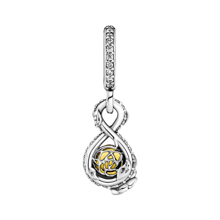 Belle Infinity & Rose Flower Pendant - Pretty Little Charms