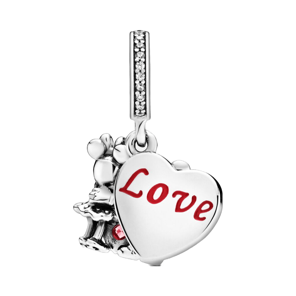 Mickey Mouse and Minnie Mouse Love Dangle Charm - Pretty Little Charms