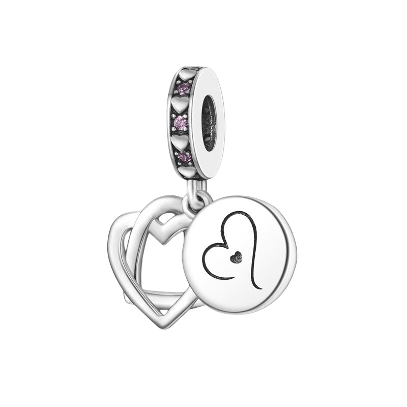 Entwined Heart Mum and Daughter Double Dangle Charm