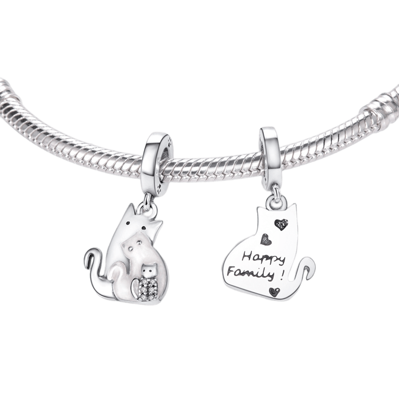 Family Of Cats Dangle Charm