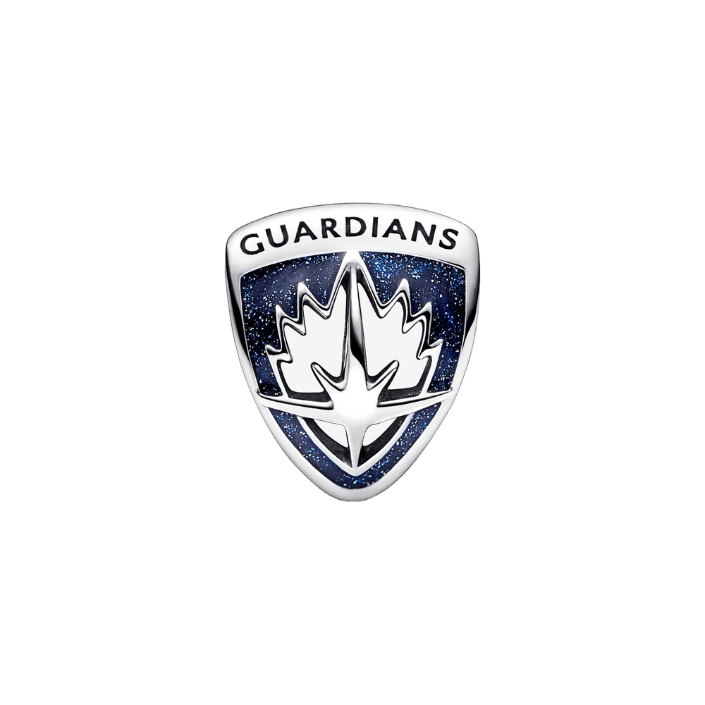Charm con emblema de mapache cohete y Groot de Guardianes de la Galaxia